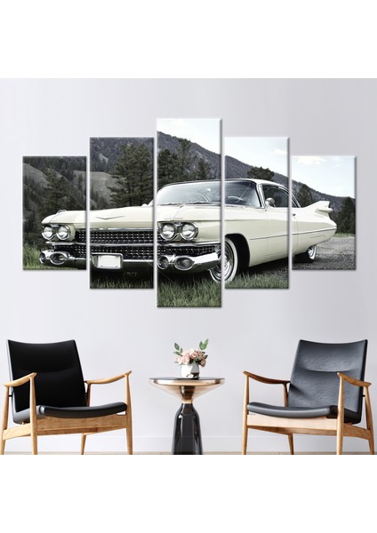 5 Parçalı Mix Kanvas Tablo Araba Sanat Eseri Araba Sevgilisi Hediyesi Kanvas Garaj Kanvas