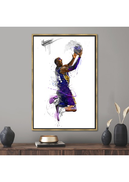 1 Parça Gold Çerçeveli Kanvas Tablo Kobe Byrant Basketbol Kanvas Ünlü Kanvas Baskı