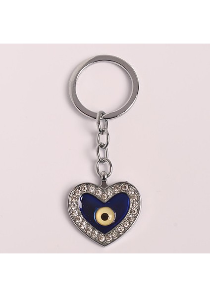 Nazar Boncuklu Taşlı Kalp Tasarımlı ANAHTARLIK-ANAH510