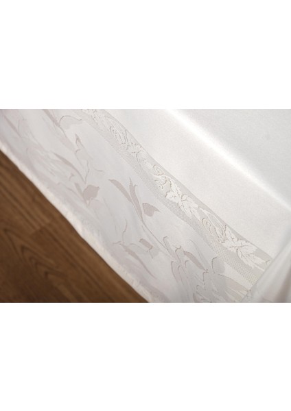 Çınar Lüx Jakar Bambu Kumaş Krem Masa Örtüsü 160X220 cm - 1240