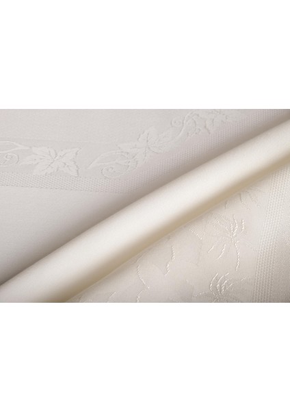 Çınar Lüx Jakar Bambu Kumaş Krem Masa Örtüsü 160X220 cm - 1240