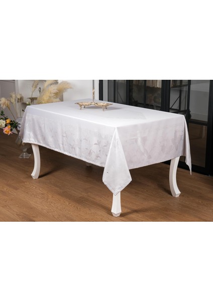 Çınar Lüx Jakar Bambu Kumaş Gri Masa Örtüsü 160X220 cm - 1241