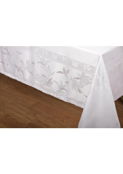 Çınar Lüx Jakar Bambu Kumaş Gri Masa Örtüsü 160X220 cm - 1241 indirimleri