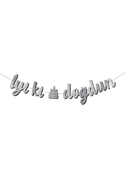Gümüş Iyiki Doğdun Kaligrafi Banner