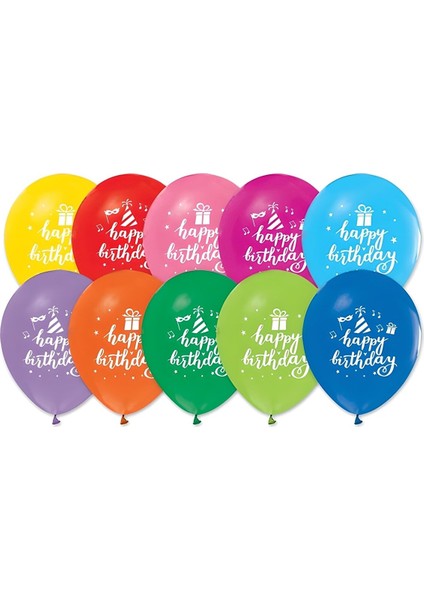 Happy Bırthday Party Baskılı 12" Pastel Balon