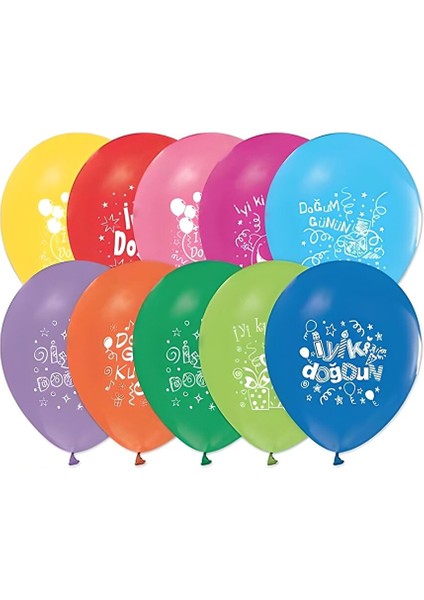 Iyiki Doğdun Baskılı 12" Pastel Balon