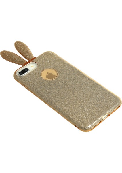 Samsung Galaxy S9 Kılıf Rabbit Simli Silikon - Gold