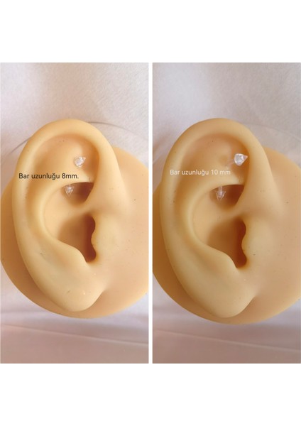 Bioplast Spaky Rook, Snog, Kaş Muz Pirsing / Banana Piercing-Bar Uzunluğu 8mm-1 Adet