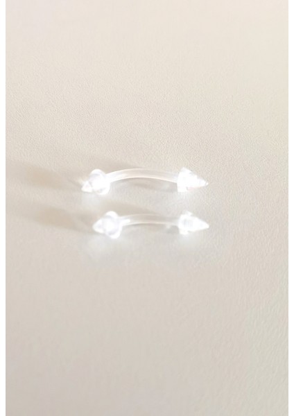 Bioplast Spaky Rook, Snog, Kaş Muz Pirsing / Banana Piercing-Bar Uzunluğu 8mm-1 Adet