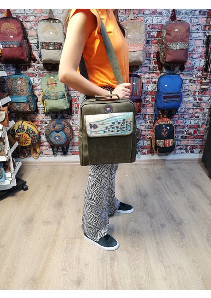 Balık Desenli Bohem Unisex Sırt Çantası