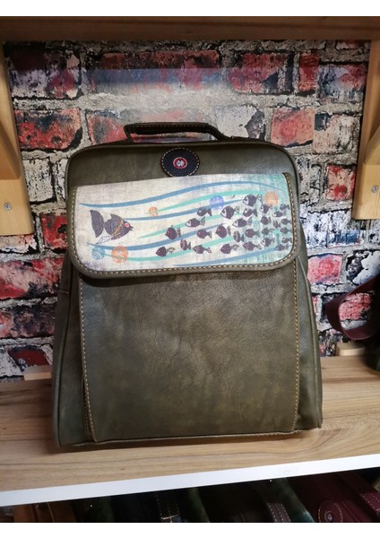 Balık Desenli Bohem Unisex Sırt Çantası