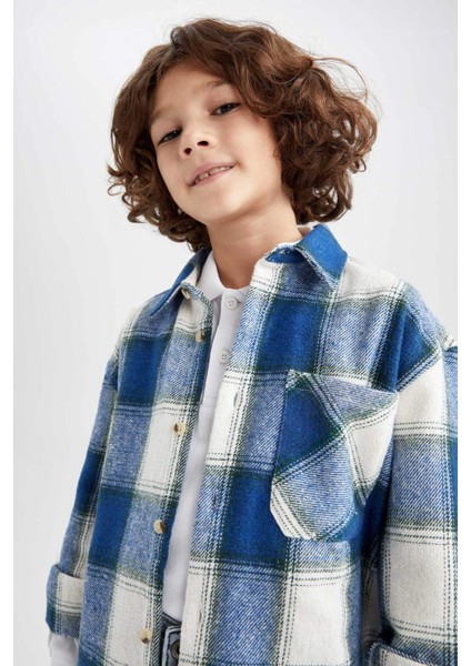Erkek Çocuk Oversize Fit Uzun Kollu Flanel Gömlek X7573A622WN