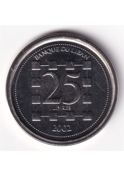 Lübnan, 25 Livre 2002 Çil Yabancı Madeni Para fiyatları