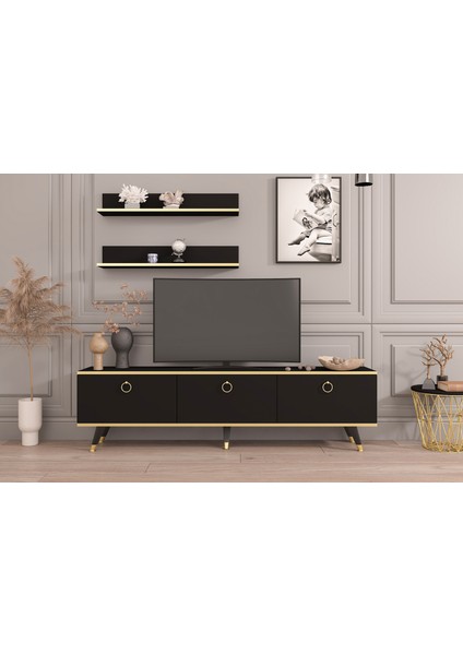 Daisy Tv Ünitesi 150CM Siyah Gümüş