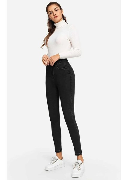 Füme Likralı Dar Paça Kot Pantolon Skinny Jean