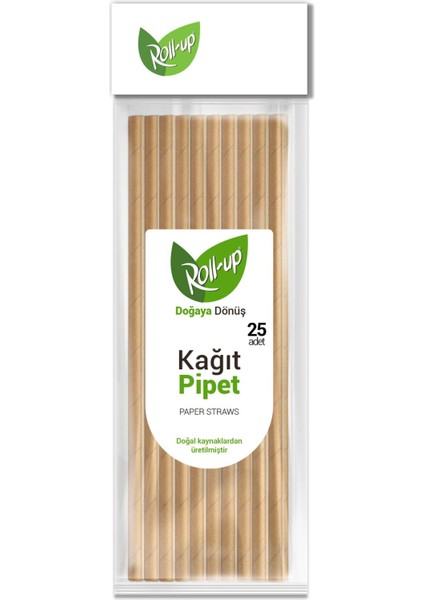 Kağıt Pipet Kraft 25"li