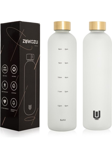 Estetik Su Şişesi Zaman Işaretleyici Sızdırmaz Yeniden Kullanılabilir Bpa Içermez (Yurt Dışından)