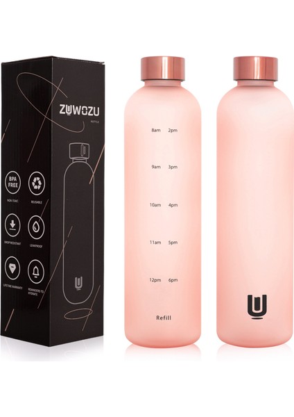 Estetik Su Şişesi Zaman Işaretleyici Sızdırmaz Yeniden Kullanılabilir Bpa Içermez (Yurt Dışından)