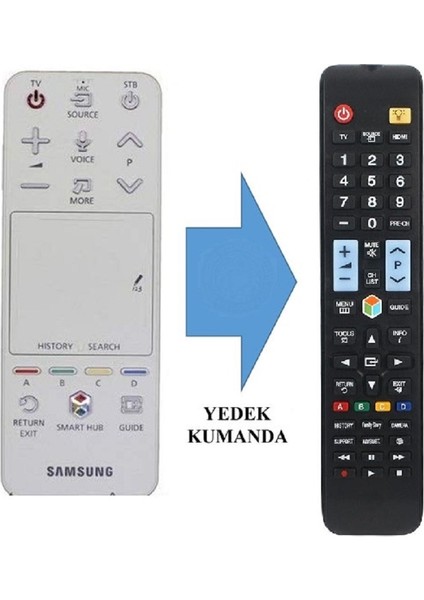 Samsung Sihirli Tüm Modeller ile Tam Uyumlu - Akıllı Tuşlu Model - Smart LCD LED Tv Televizyon Kumanda 1078