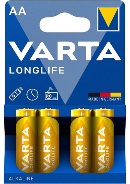 Varta Longlife Alkalin Aa 4'lü Kalem Pil indirimleri