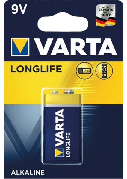 20 Adet Varta 9V Longlife Alkaline Pil Toptan Satış