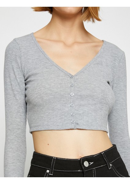 Koton Crop Düğmeli Hırka indirimleri