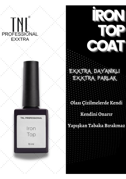 Exxtra Iron Top Coat Kalıcı Oje Protez Tırnak 10 ml