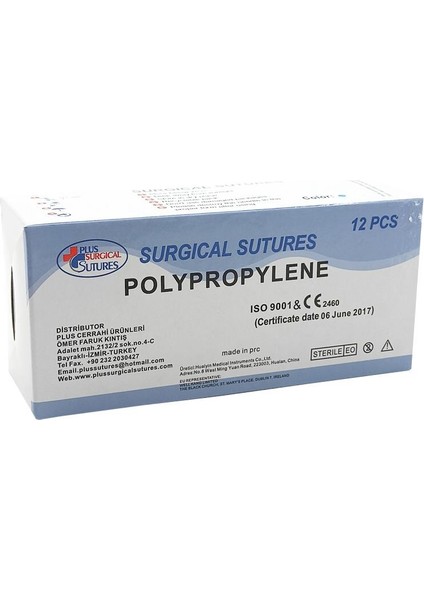 Emilemeyen Polypropylene Iplik Usp 3/0 24 mm Keskin 3/8 75 cm 12'li Paket