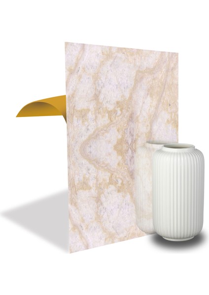 Kendinden Yapışkanlı Bej Mermer Desenli Pvc Panel 41x62 Cm 4 Adet 1 M²