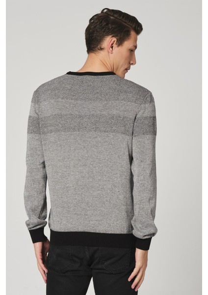 Desenli Bisiklet Yaka Kazak (E20-5122) modelleri