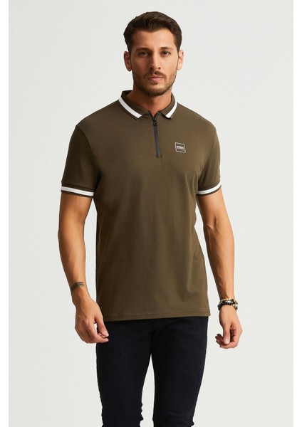 Fermuar Detaylı Polo Yaka T-Shirt (Barakm)