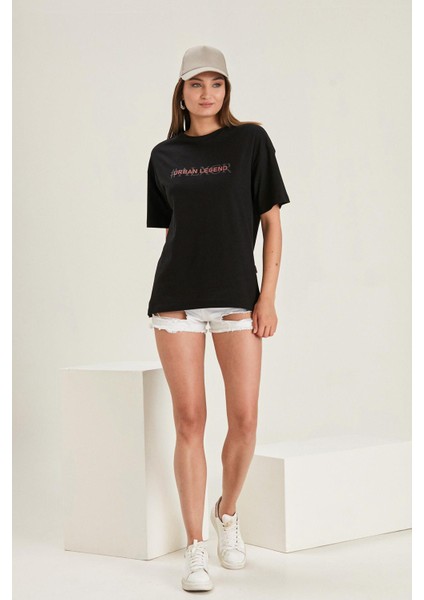 Boyfriend Baskılı T-Shirt (UN22-30200)