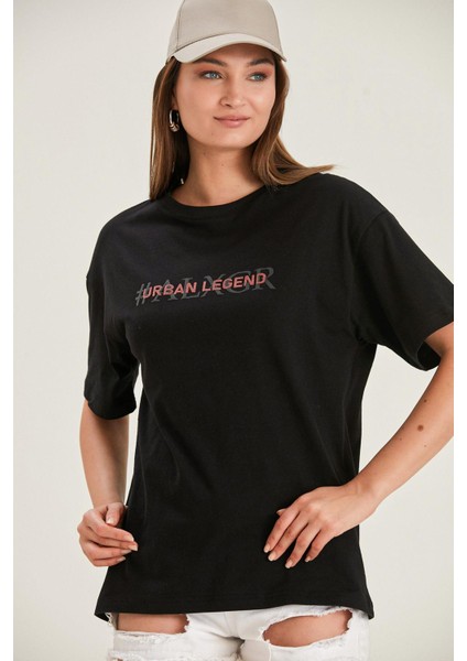 Boyfriend Baskılı T-Shirt (UN22-30200)