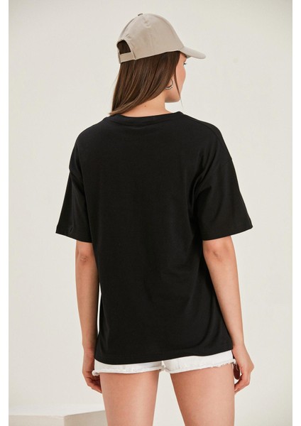 Boyfriend Baskılı T-Shirt (UN22-30200)