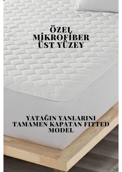 90X190 Alez Kapitoneli Fitted Mikro Yanı Çarşaflı Çift Kişilik Tek Kişilik Bebek Alezi Su Yatak Koruyucu