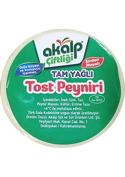 Akalp Çiftliği Tost Peyniri 500 gr