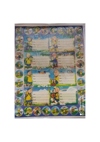 Caillou Okul Etiketi 8 Adet