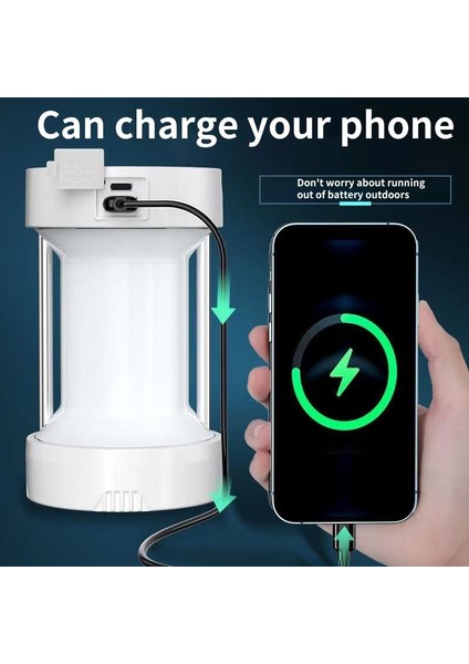 Kamp Işık LED Fener Açık Su Geçirmez Acil Taşınabilir USB Şarj Edilebilir Çok Fonksiyonlu Çadır Işık El Feneri (Yurt Dışından) fiyatları