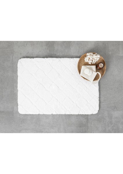 Soft Touch Rabbit Peluş Banyo Paspası 60 x 90 cm Beyaz