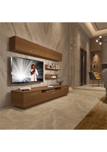 Trendstyle 5 Slm Tv Ünitesi Tv Sehpası Naturel Ceviz