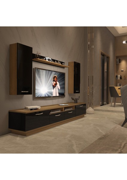 Trendstyle 5220D Mdf Tv Ünitesi Tv Sehpası Pera Siyah