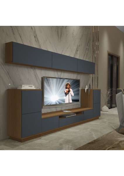 Trendstyle 9s Mdf Tv Ünitesi Tv Sehpası Ceviz Antrasit