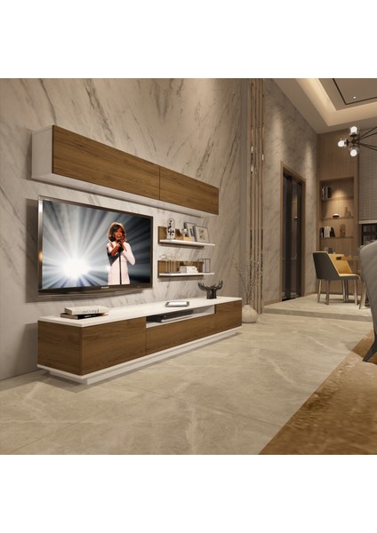 Trendstyle 5s Mdf Tv Ünitesi Tv Sehpası Beyaz Pera