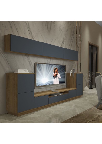 Trendstyle 9s Mdf Tv Ünitesi Tv Sehpası Pera Antrasit