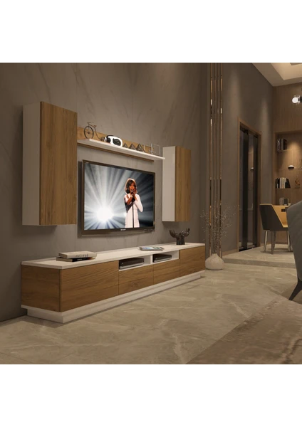 Trendstyle 5220DS Mdf Tv Ünitesi Tv Sehpası Beyaz Pera