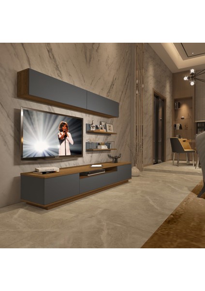 Trendstyle 5s Mdf Tv Ünitesi Tv Sehpası Pera Antrasit
