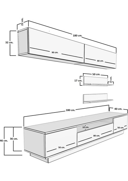 Trendstyle 5s Slm Tv Ünitesi Tv Sehpası Naturel Ceviz modelleri