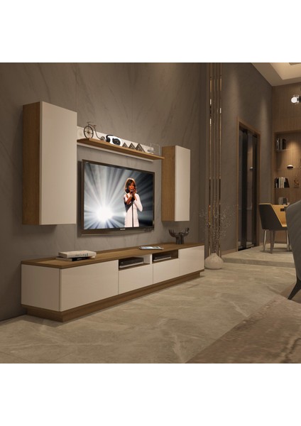 Trendstyle 5220DS Mdf Tv Ünitesi Tv Sehpası Pera Beyaz