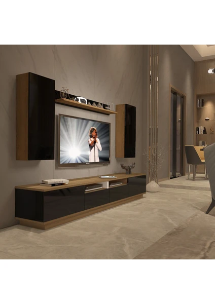 Trendstyle 5220DS Mdf Tv Ünitesi Tv Sehpası Pera Siyah