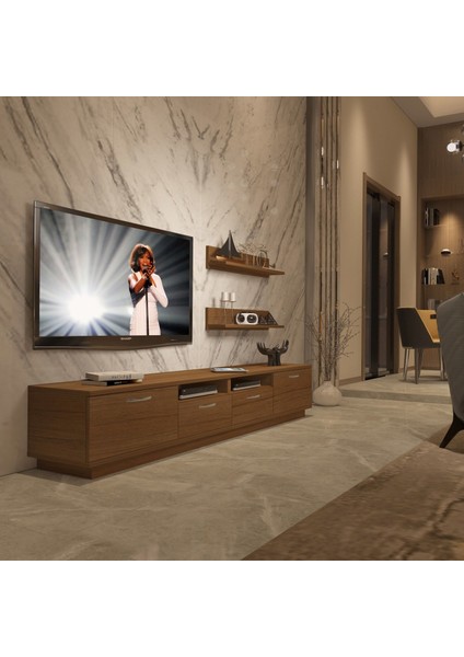 Trendstyle 220 Slm Tv Ünitesi Tv Sehpası Naturel Ceviz